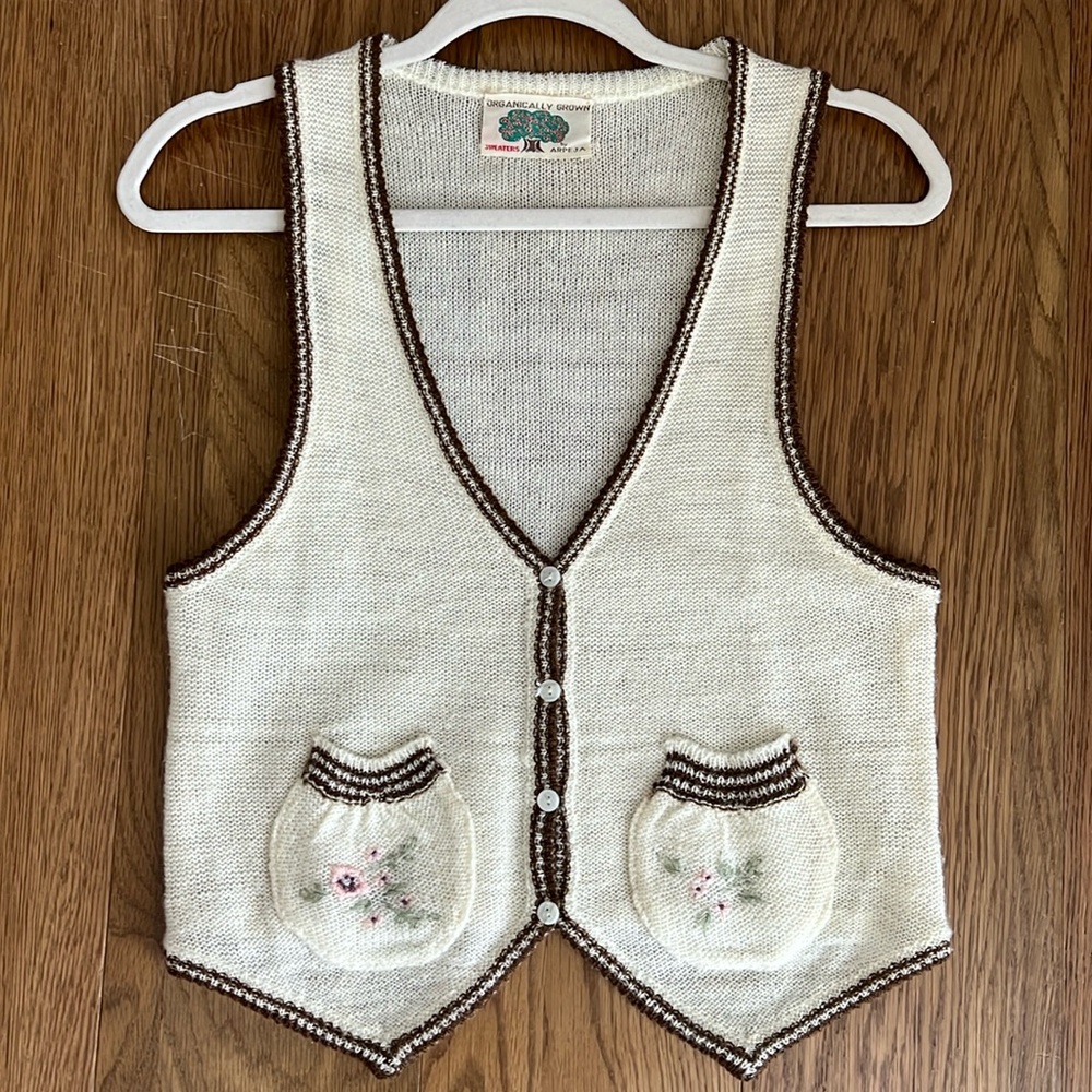 Vintage 1970s Organically Grown Vest